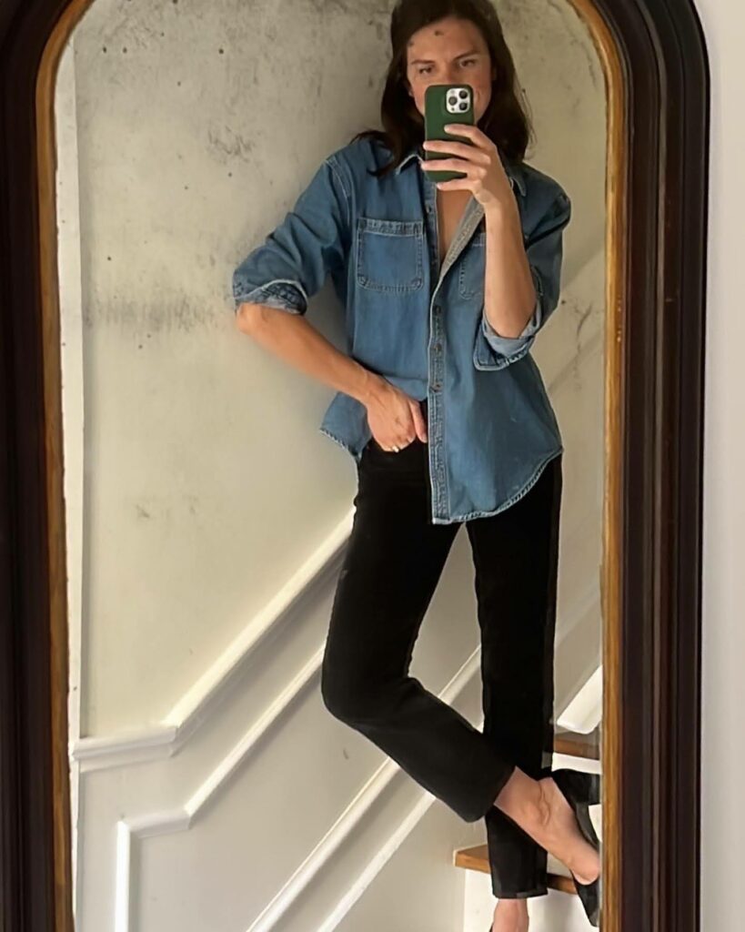 Emily in front of mirror